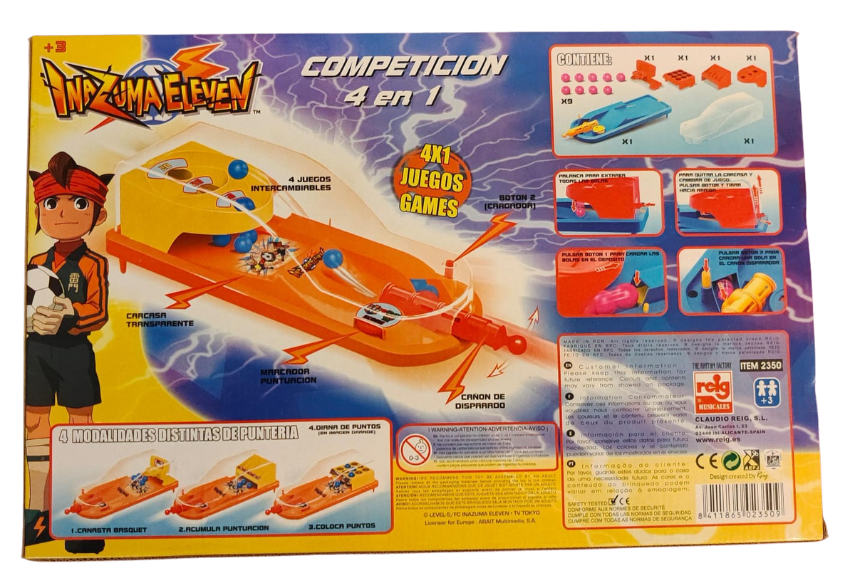 Juego de mesa Inazuma Eleven Competición 4 en 1 (Reig)